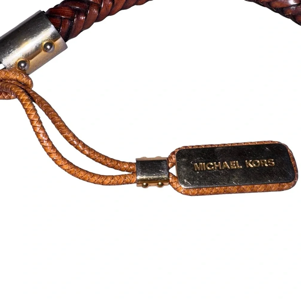 Michael Kors Leather Slouchy Hobo Soft Boho Everyday Bag luggage brown braided - Picture 7 of 11